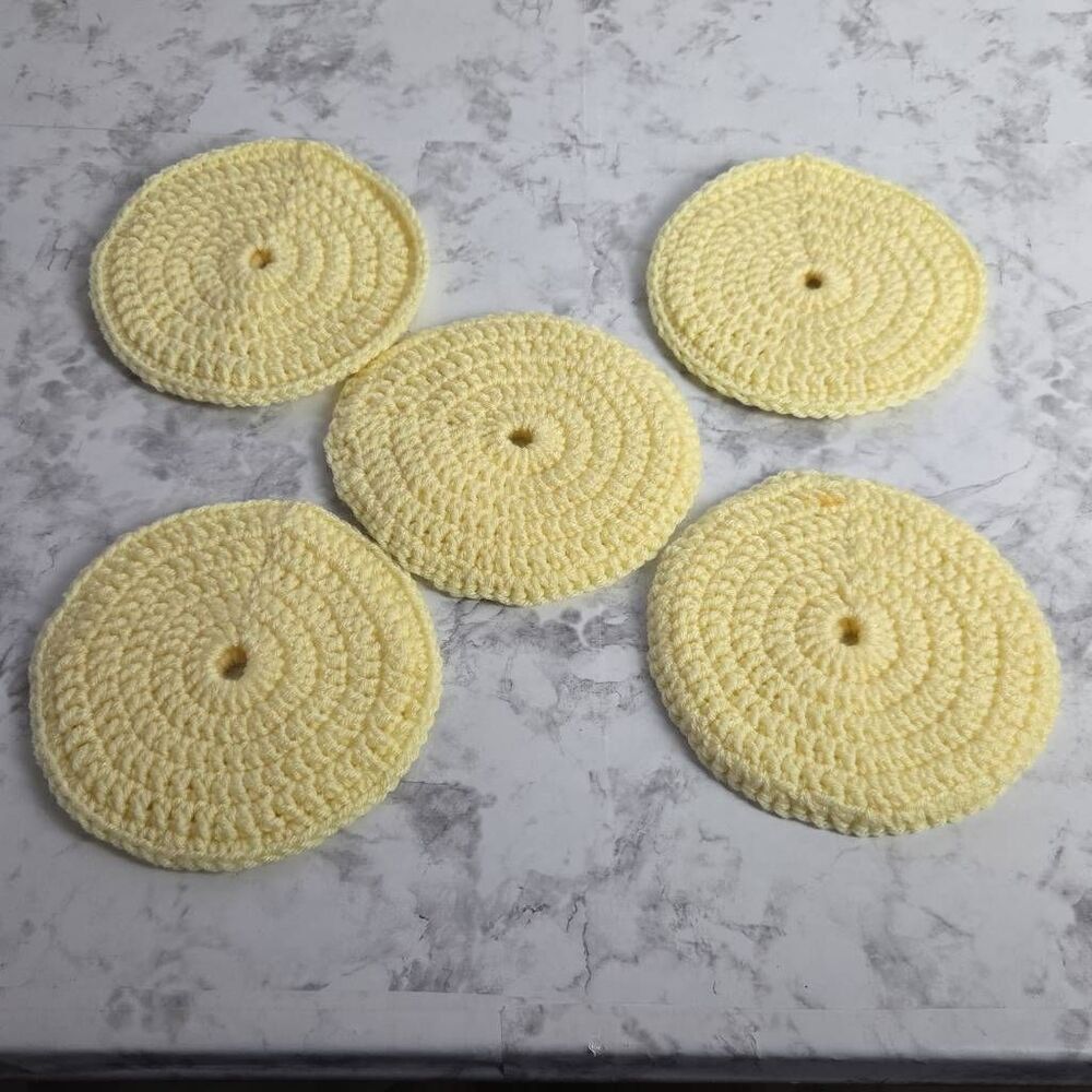 Handmade Yellow Coasters/Pot‎ Holders 6 1/2 inches